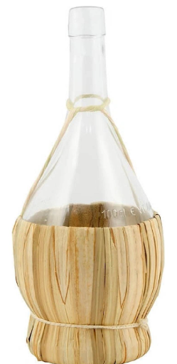 Fľaša sklo na víno v obale s uchom 1000ml WINE
