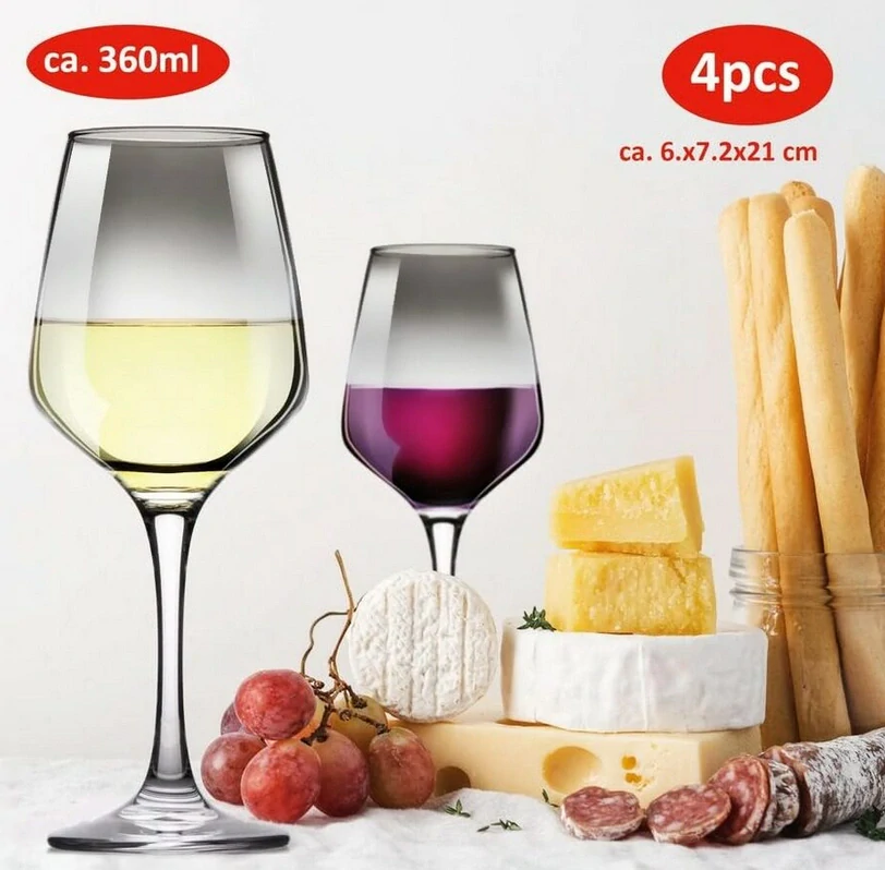 ALPINA Sklenice na víno sada 4 ks 360 ml kouřová ED-224044