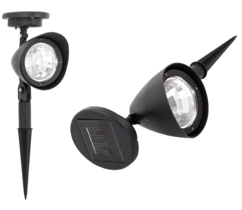 Záhradný solárny LED reflektor s 3 LED diódami, 2ks