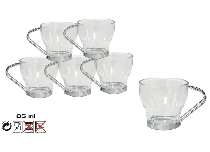 Bergner Hrnček na espresso sklenený 85 ml sada 6 ks