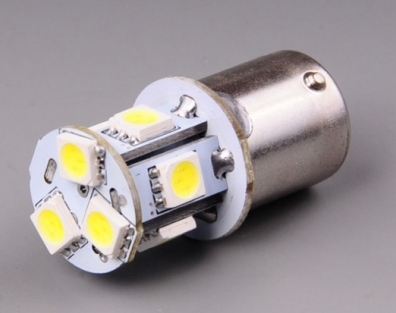 LED žiarovka 12V-24V 5W BA15s číra 8xSMD