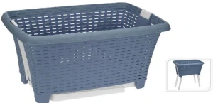 EXCELLENT HOUSEWARE Koš na prádlo skládací nohy 38 l modrá