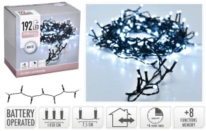 HOMESTYLING Vánoční světelný řetěz studená bílá 192 LED / 14,5 m KO-AX8415030
