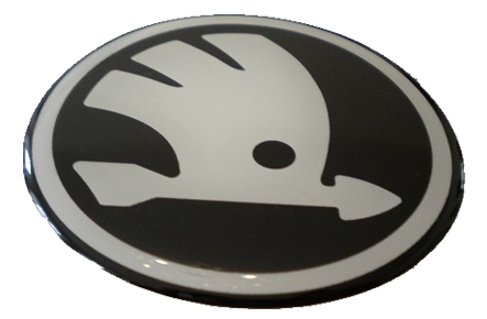 Samolepka znak ŠKODA stříbročerný 8,5cm