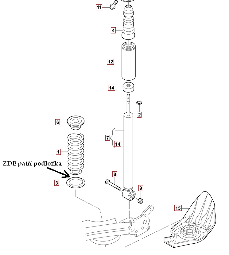 Podložky pod pružiny tlumičů Octavia 1 - 25mm ZADNÍ