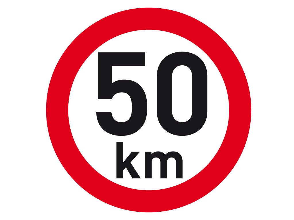Samolepka reflexní rychlost 50 km, průměr 200 mm