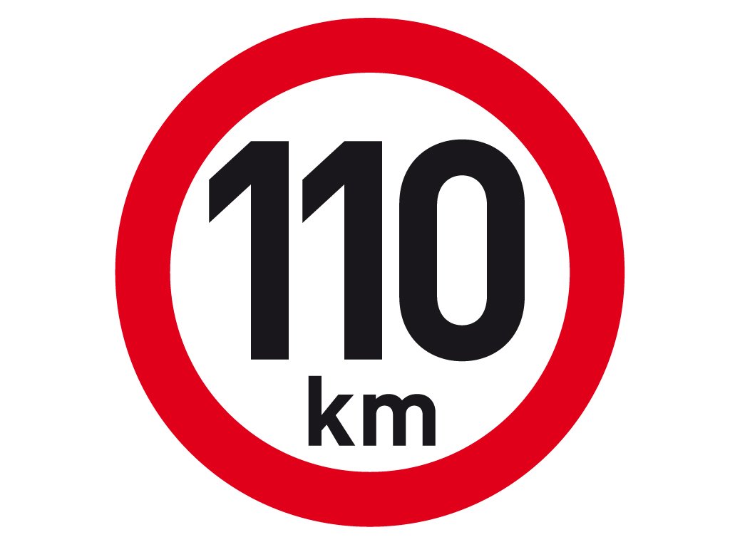 Samolepka reflexní rychlost 110 km, průměr 200 mm