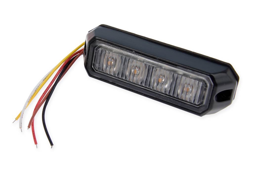 Výstražné světlo 4x LED oranžové 12/24V - zábleskové