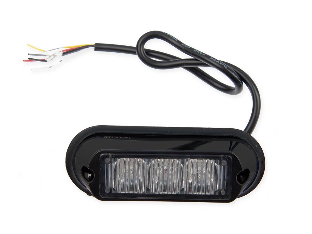 Vystražné světlo 3x LED oranžové 12/24 V - zábleskové