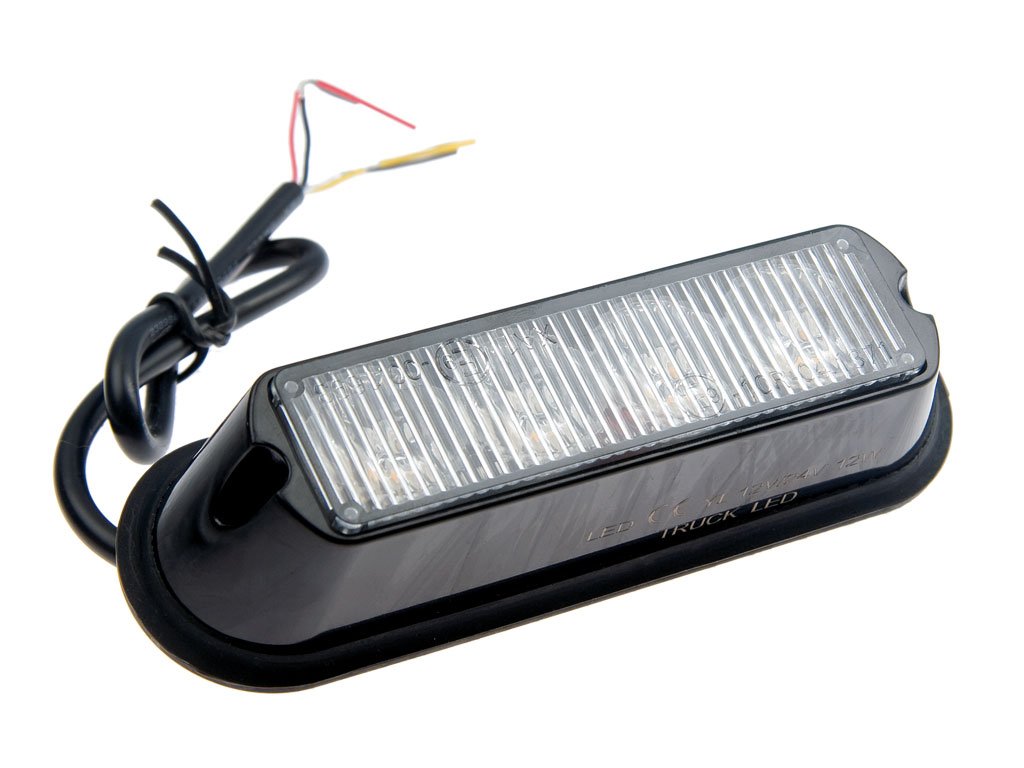 Výstražné světlo 4x LED oranžové 12/24 V - velké