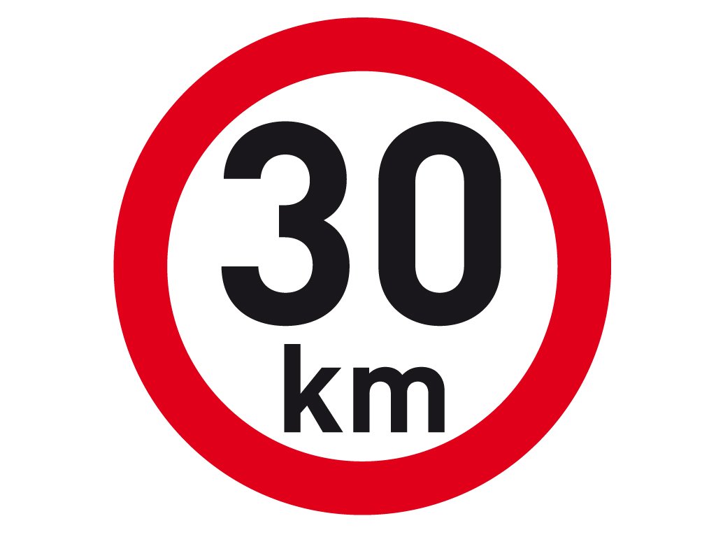 Samolepka reflexná rýchlosť 30 km, priemer 200 mm