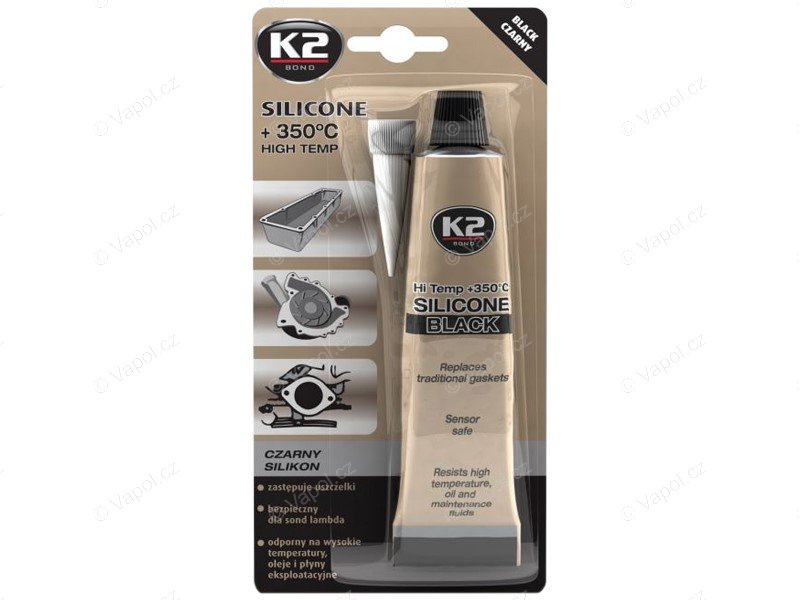 Silikón vysokoteplotný do + 350 °C čierny, 85 g, K2