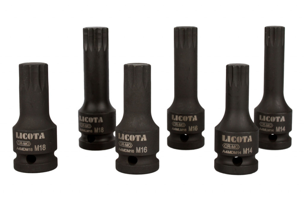 Súprava vonkajších nástrčných kľúčov XZN 1/2", krátke a dlhé M14, M16, M18, súprava 6 ks - LIATF5214