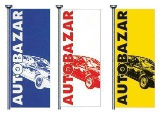 Vlajka AUTOBAZAR - modro/biela - 125200200