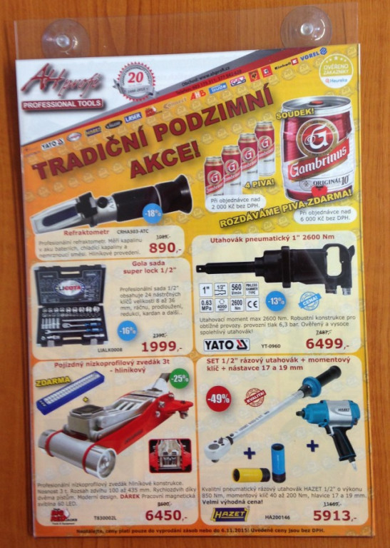 Plexi držiak A4 s prísavkami - 713000391