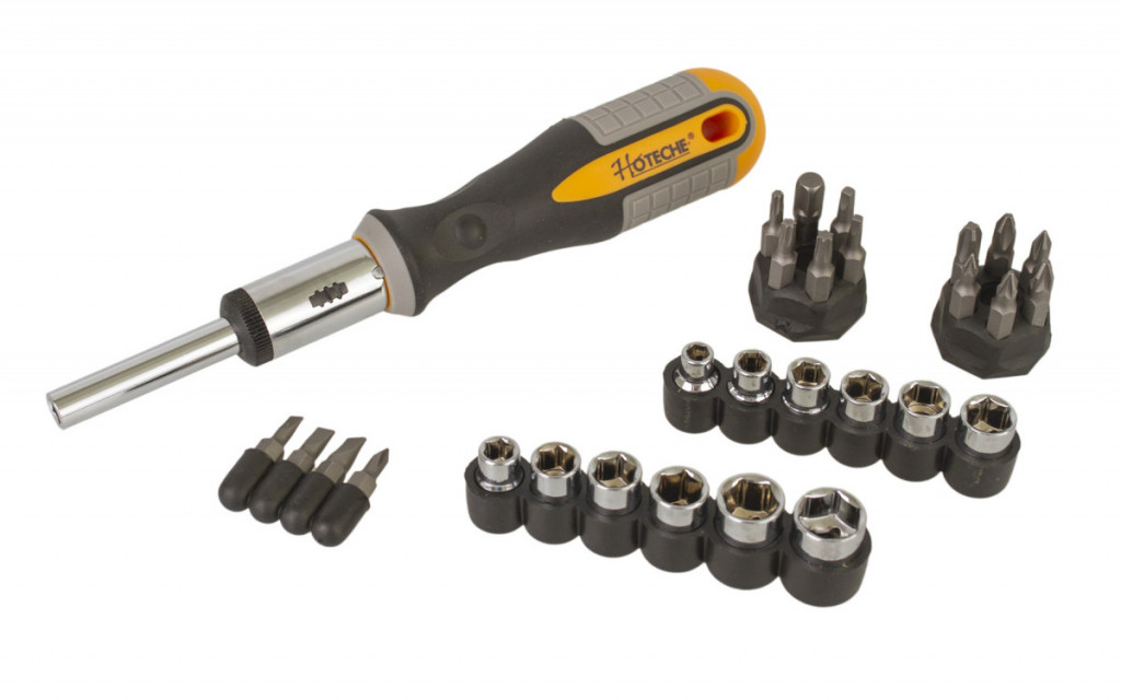 Račňový skrutkovač s bitmi 34 ks - HT250534
