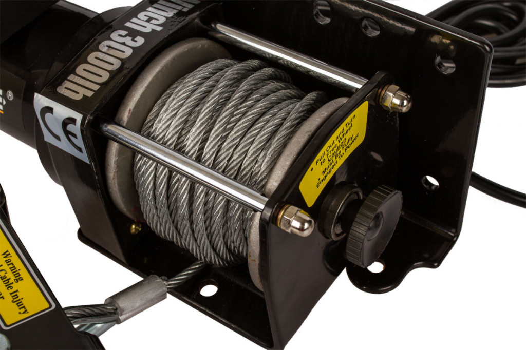 Elektrický lanový navijak 1000 W/12 V, max. zaťaženie 1361 kg - HT690008