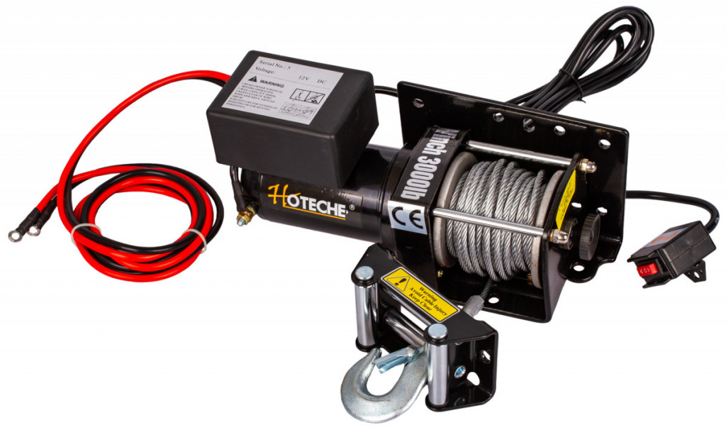 Elektrický lanový navijak 1000 W/12 V, max. zaťaženie 1361 kg - HT690008