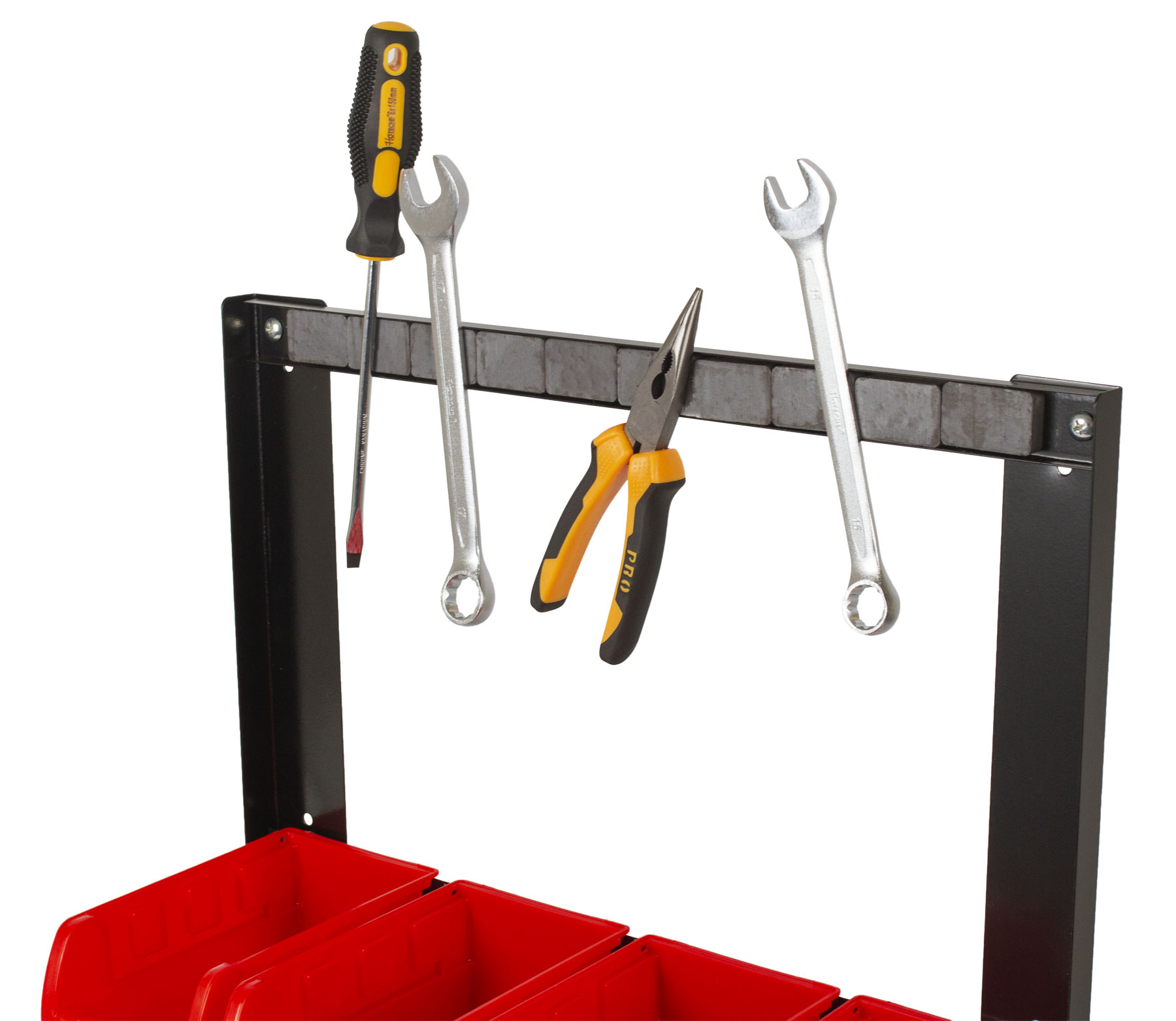 Kovový organizér s magnetickou lištou a 7 plastovými boxmi (2/7) - MSBRW1707