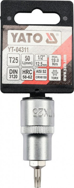 Hlavica s bitom TORX 1/2" T25 YATO - YT-04311
