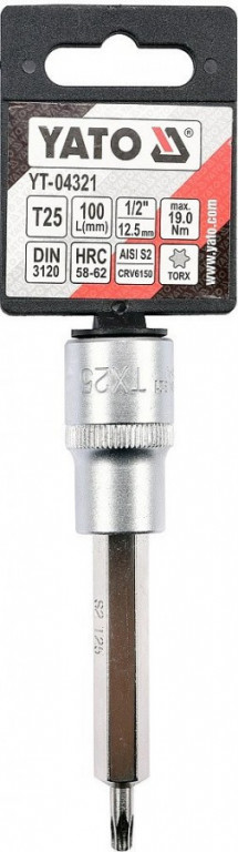 Hlavica s bitom TORX 1/2" T25 YATO - YT-04321