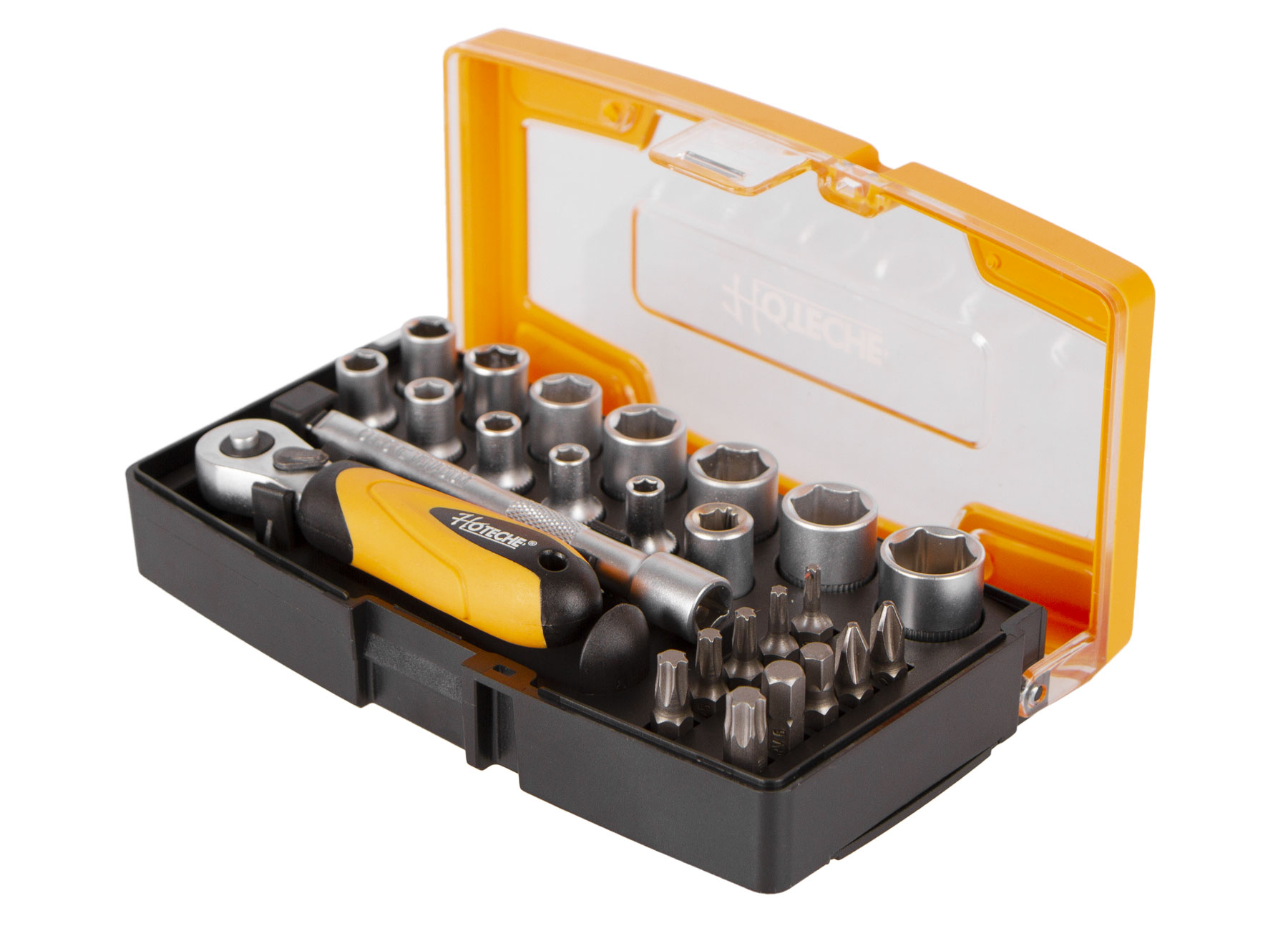 Súprava nástrčných kľúčov s golom, 1/4", 25 ks - HT202102