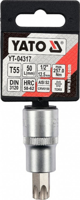 Hlavica s bitom TORX 1/2" T55 YATO - YT-04317