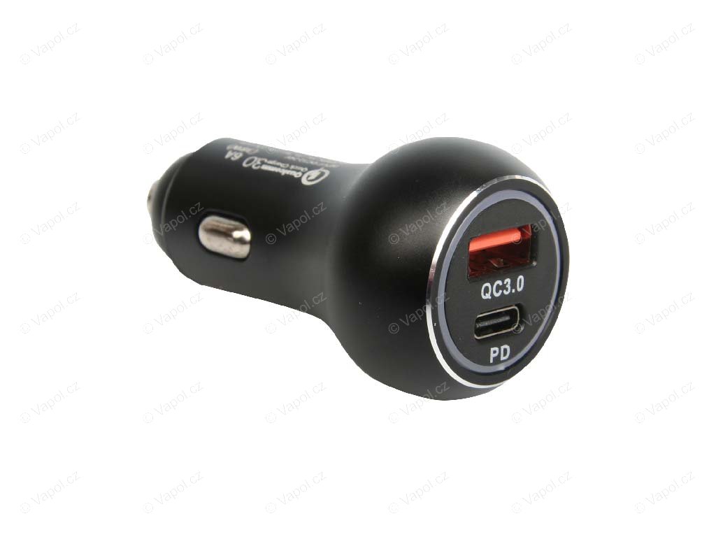 Zástrčka do zapaľovača výstup 1 x USB + 1 x USB C