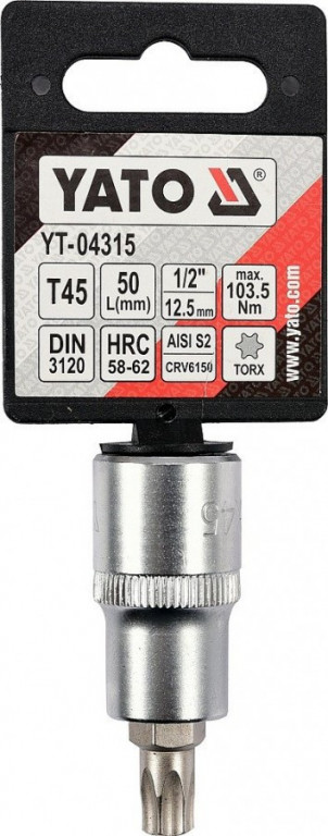Hlavica s bitom TORX 1/2" T45 YATO - YT-04315