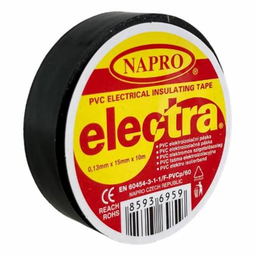 Páska elektroizolačná PVC IZOVIAL, 10 m x 15 mm, čierna