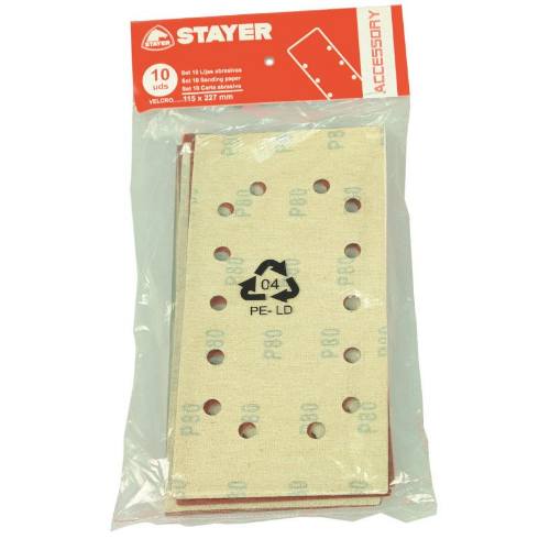 Papier brúsny k brúskam LOM 185, 93 x 186 mm - zrno 180, 10 ks, STAYER