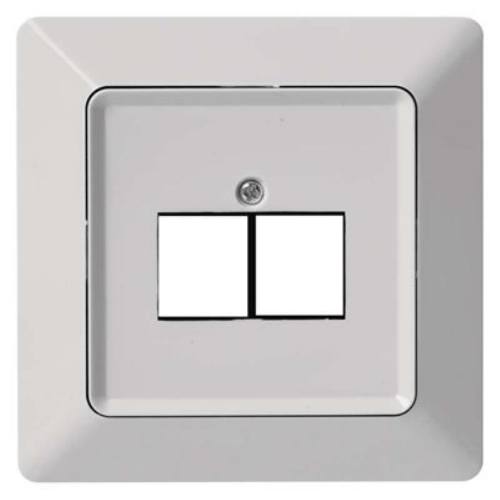 Kryt dátovej zásuvky 2 x RJ45, biely
