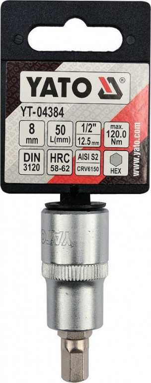 Hlavica s bitom HEX 1/2" H8 Yato - YT-04384