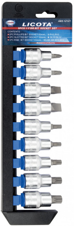 Hlavica s bitmi 1/2", 9 ks - Liabs12121