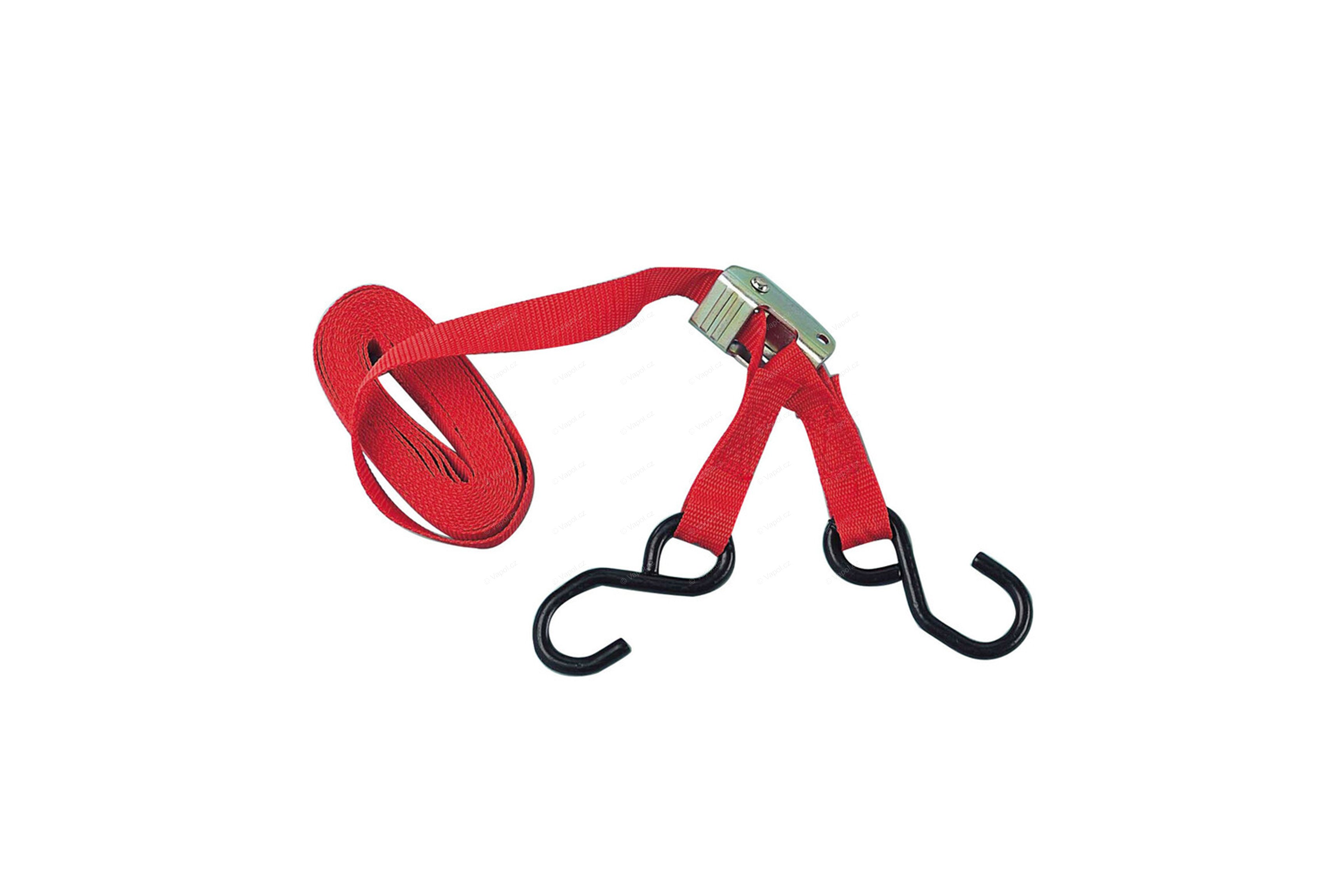 Upínací pás s kovovou sponou (2 x S hák) 350 kg / 5 m pás 25 mm LAMPA