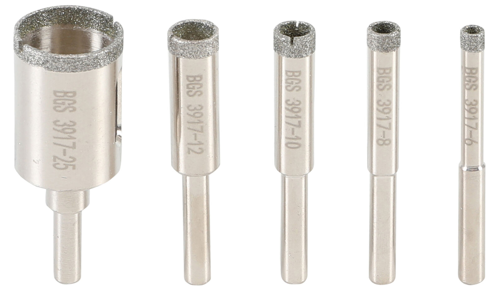 Diamantové vykružovacie vrtáky, 6 - 25 mm, 5 ks - B3917