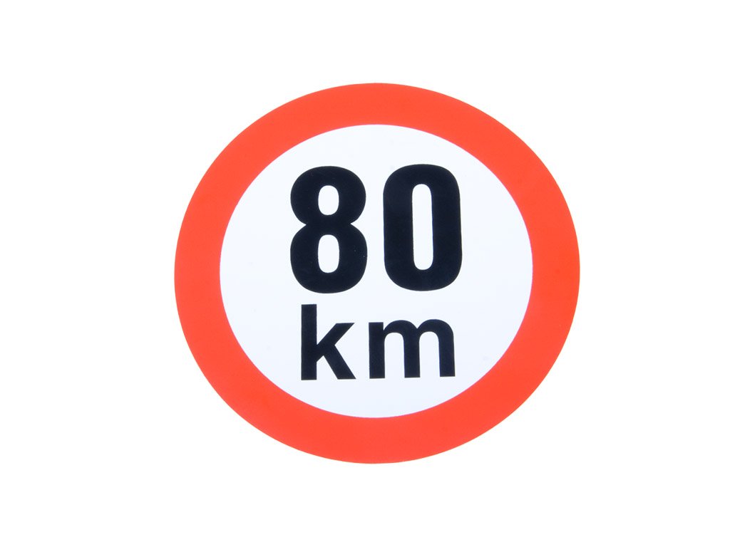 Samolepka rychlost 80 km, průměr 150 mm