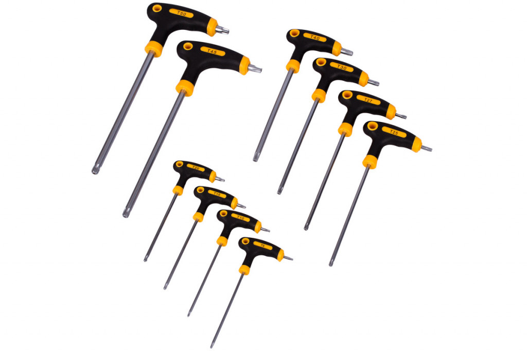 Súprava T TORX skrutkovačov s otvorom 10 ks - HT262009