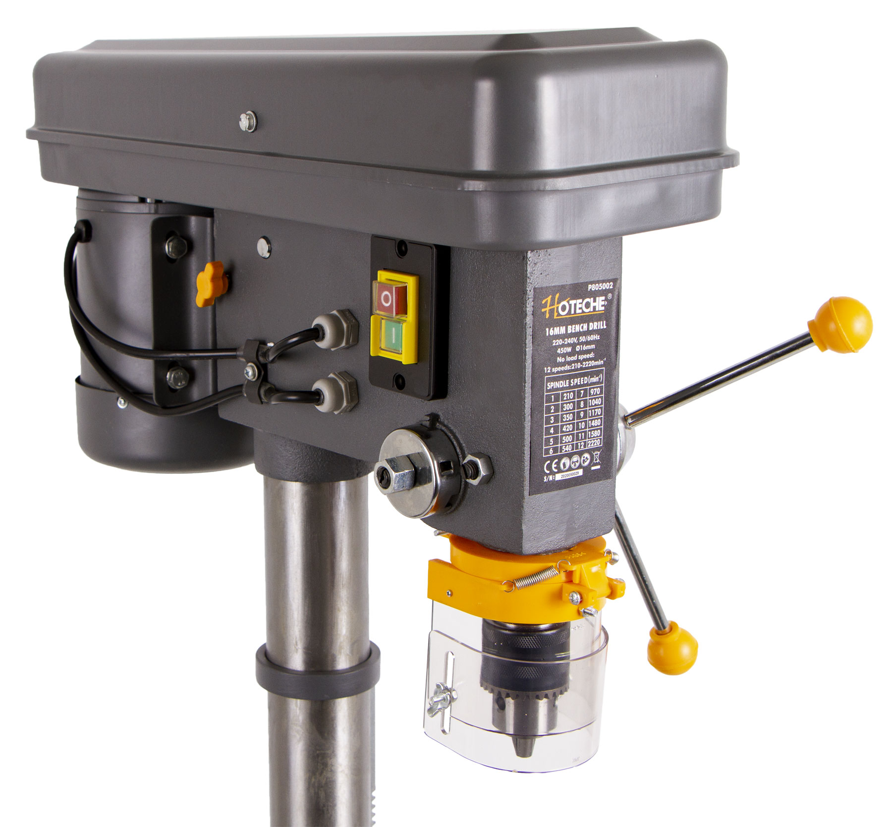 Stĺpová vŕtačka, 450W, skľučovadlo 16 mm - HTP805002