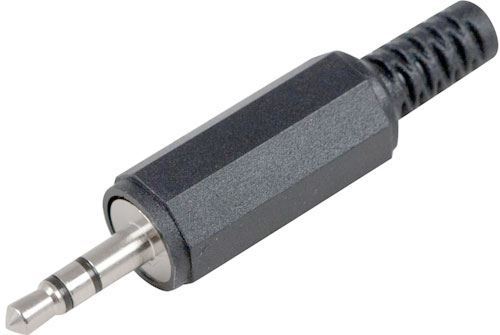 Konektor JACK 3,5 stereo plast čierny