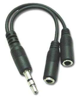 Redukcia JACK 3,5 st.konekt/2x JACK 3,5 stereo zd. káblik 10cm