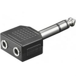 Redukcia JACK 6,3 stereo konektor / 2x JACK 3,5 stereo zdierka