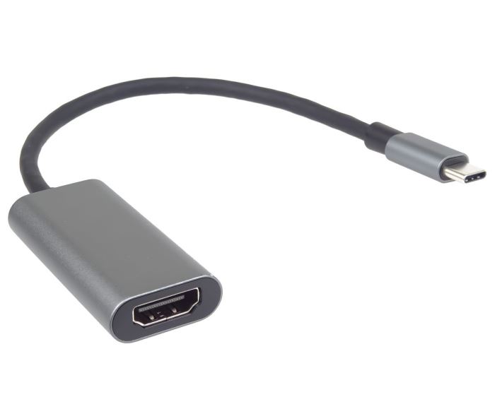 Prevodník USB-C na HDMI, rozlíšenie 4K a FULL HD 1080p, kovové púzdro