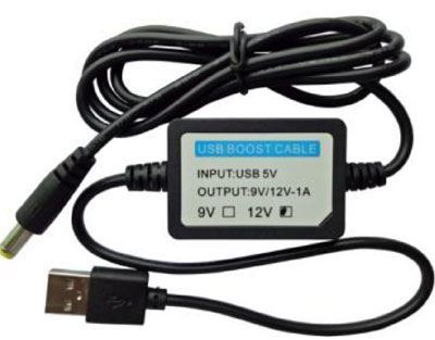 Redukcia, step-up menič USB 5V/DC5,5x2,1mm 12V/1A