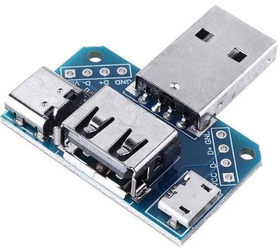 USB A male+female, micro, C, adaptér na plošnom spoji XY-USB4