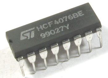 4076 - 4x register D, DIL16 /HCF4076BE/