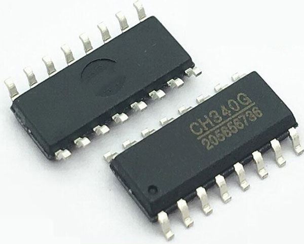 CH340G - prevodník USB, UART, SOP16