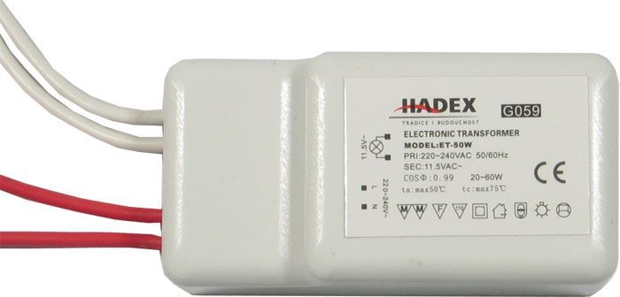 Elektronický transformátor ET-50 12V AC, na osvetlenie