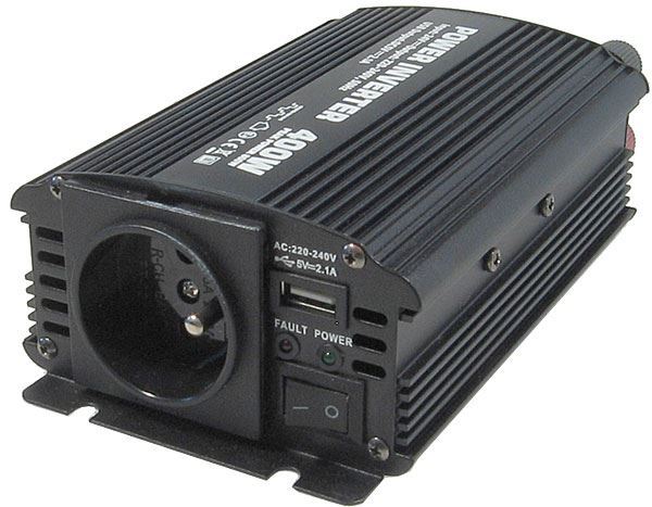 Menič napätia 12V/230V 400W, Soluowill NM400, modifikovaná sínusovka