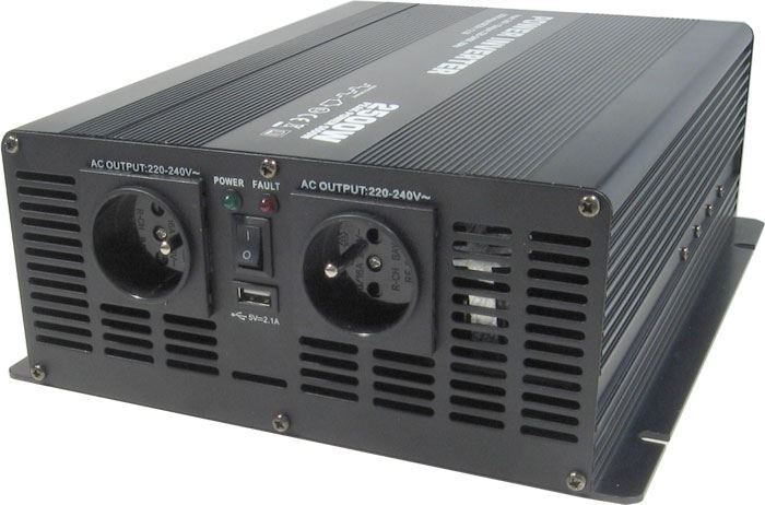Menič napätia 12V/230V 2500W, Soluowill NM2,5K, modifikovaná sínusovka